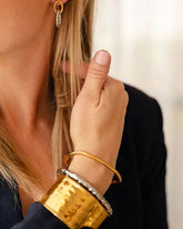 18k gold-plated stainless steel, Tarnish-free, Waterproof, Suitable for sensitive skin, gold bangle, retro bangle, vintage charm, classic bangle, beautiful bangle, timeless bangle,  slim organic bangle